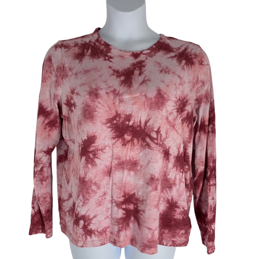 Gap XL Pink Tie Dye Long Sleeve Tee Soft Stretch Casual Lounge